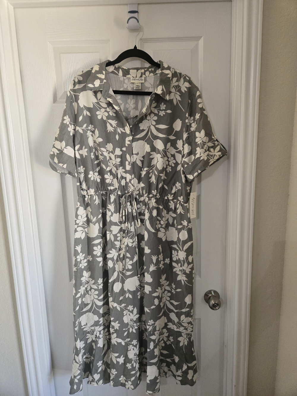 Maeve Light Green Floral Drawstring Maxi Dress